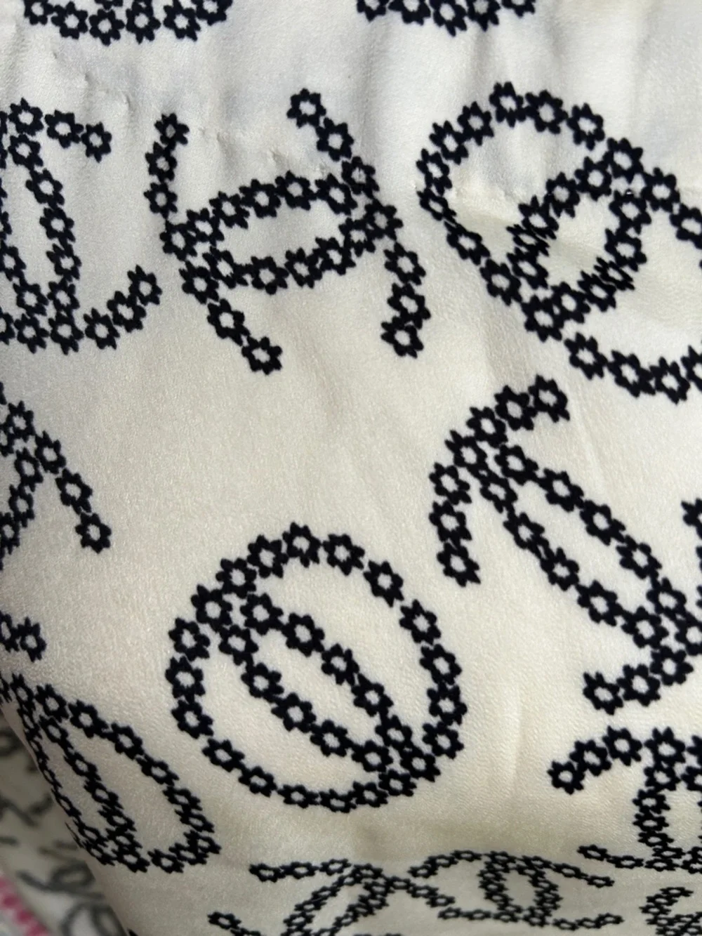 CHANEL Cream and Black CC Print Long Sleeve Top - Picture 5 of 14